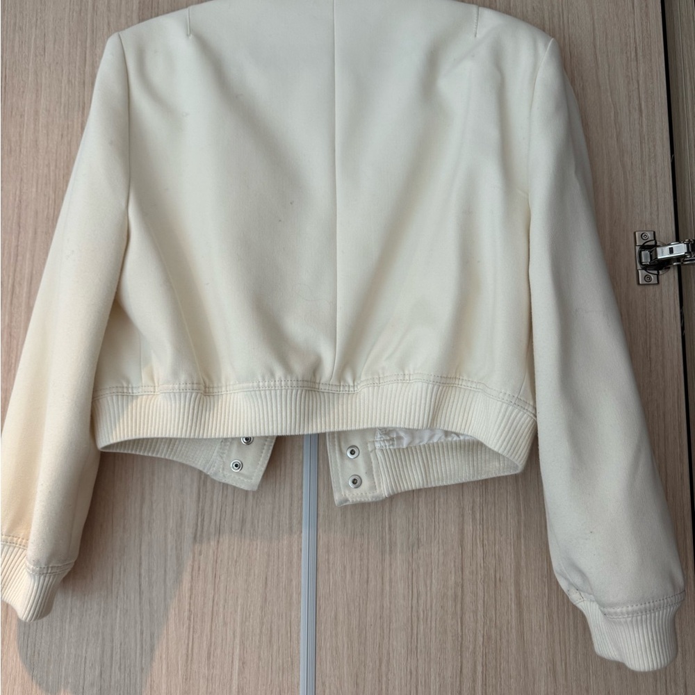 Zara Women's Cream Bomber Jacket - Picture 6 of 6